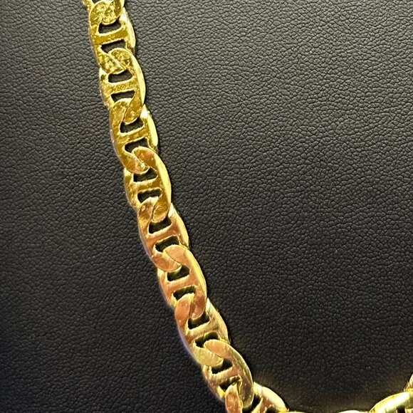 14KGP Mariner Link Chain Necklace Unisex Gold-Plated - Picture 7 of 14